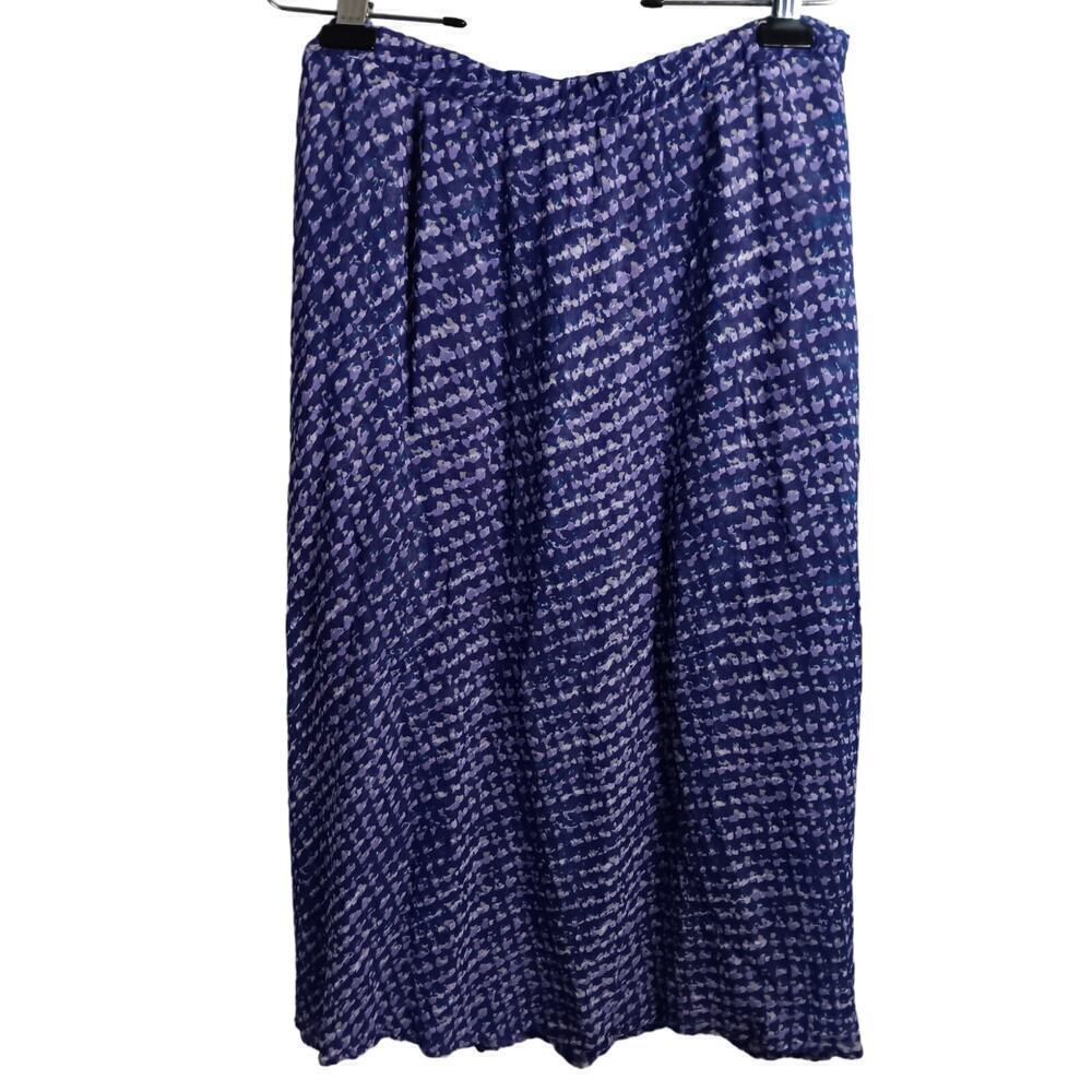 Coldwater Creek Navy and White Patterned Midi Skirt